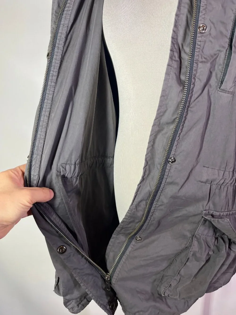 Standard James Perse Size 2 (M) Grey Fishtail Parka Jacket